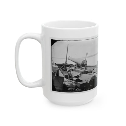 James River, Va. Bow Of Confederate Gunboat Teaser, Lt. Hunter Davidson, Captured By U.S.S. Maratanza On July 4, 1862 (U.S. Civil War) White Coffee Mug
