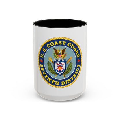 USCG Seventh District (U.S. Coast Guard) Accent Coffee Mug