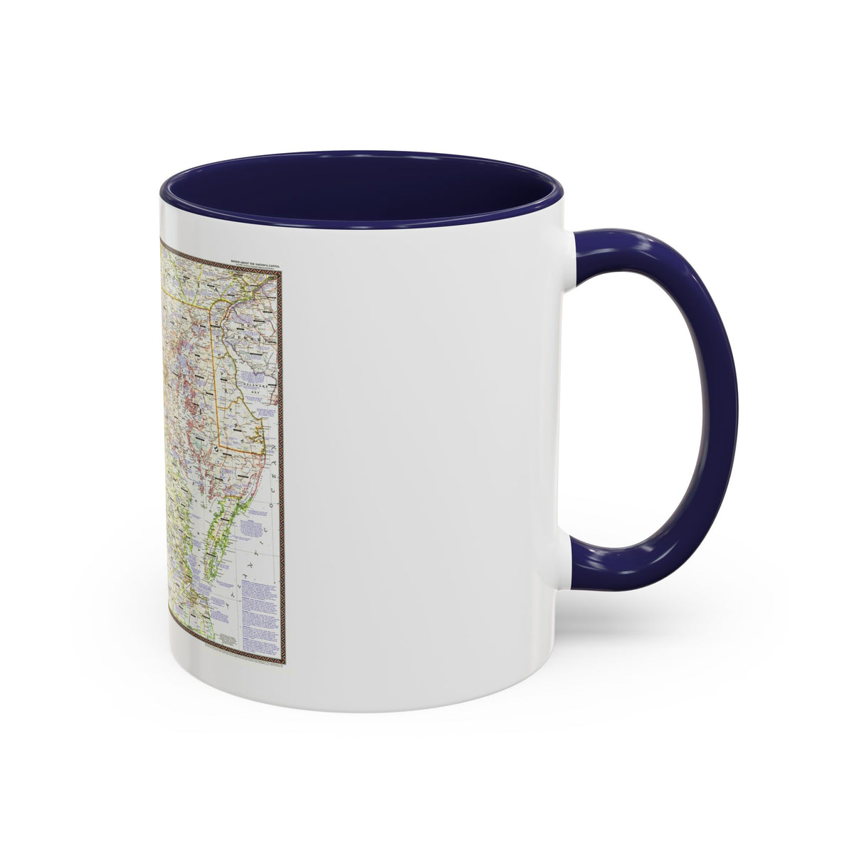 USA - Round About the Nation's Capital (1956) (Map) Accent Coffee Mug