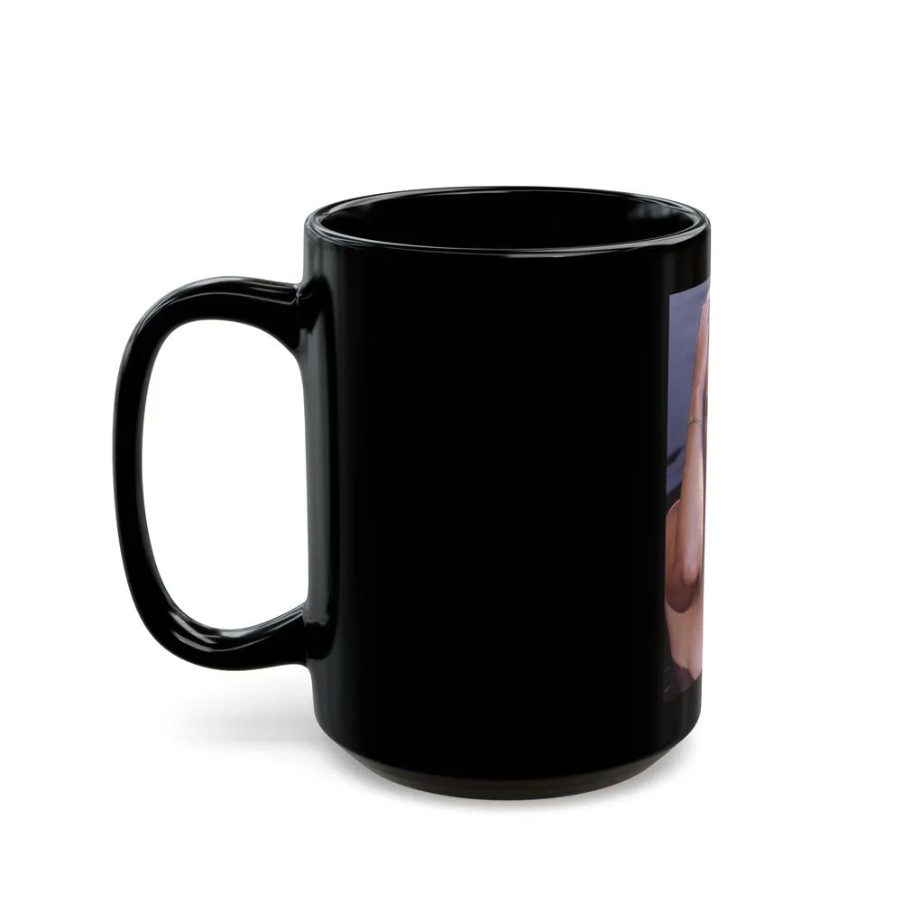 Linda Blair #251 - Topless (Vintage Female Icon) Black Coffee Mug-Go Mug Yourself