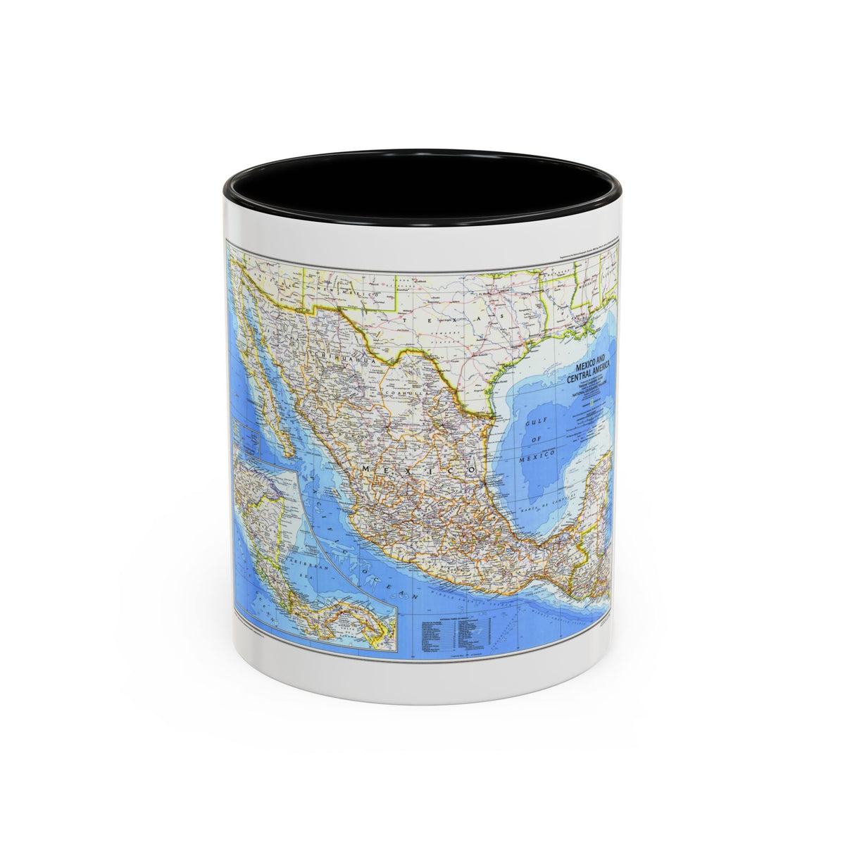 Central America & Mexico (1980) (Map) Accent Coffee Mug