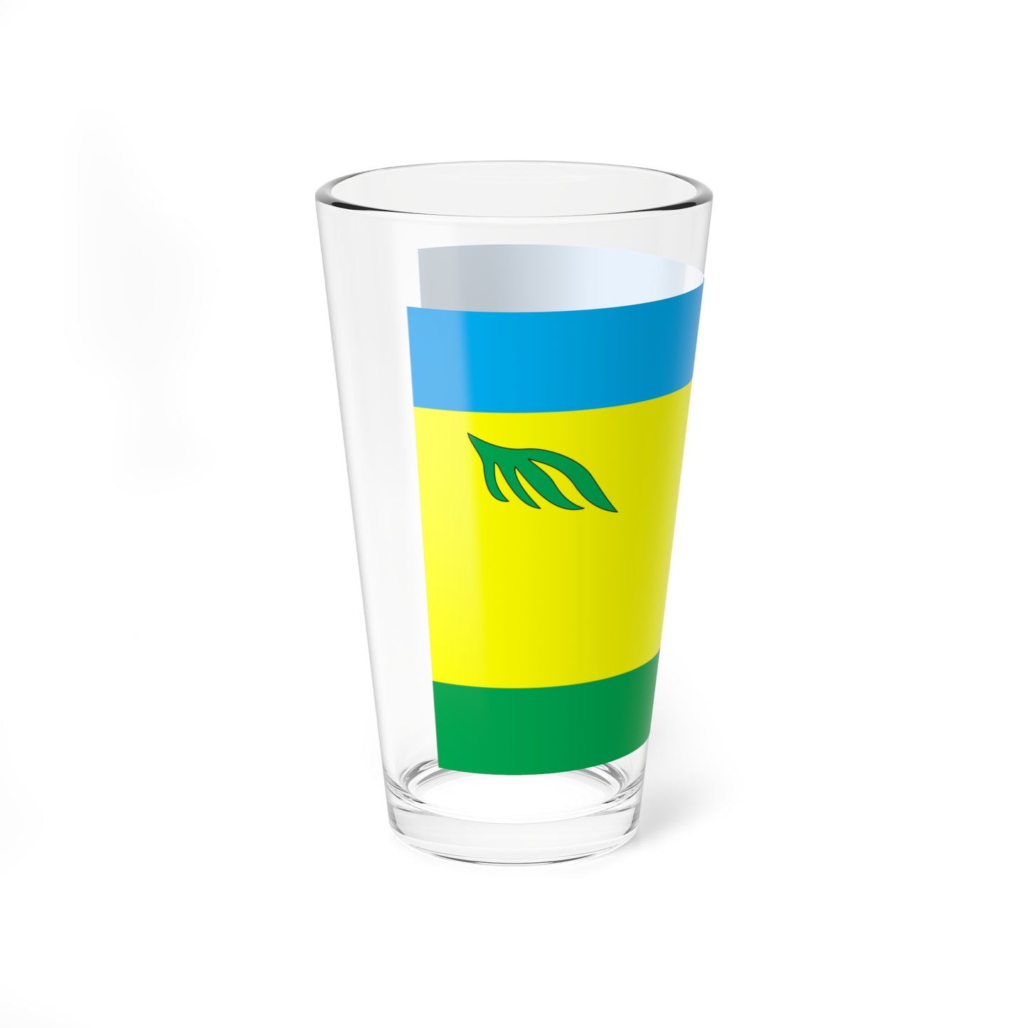 Flag of Rokytne raion in Rivne oblast (Ukraine) Pint Glass 16oz