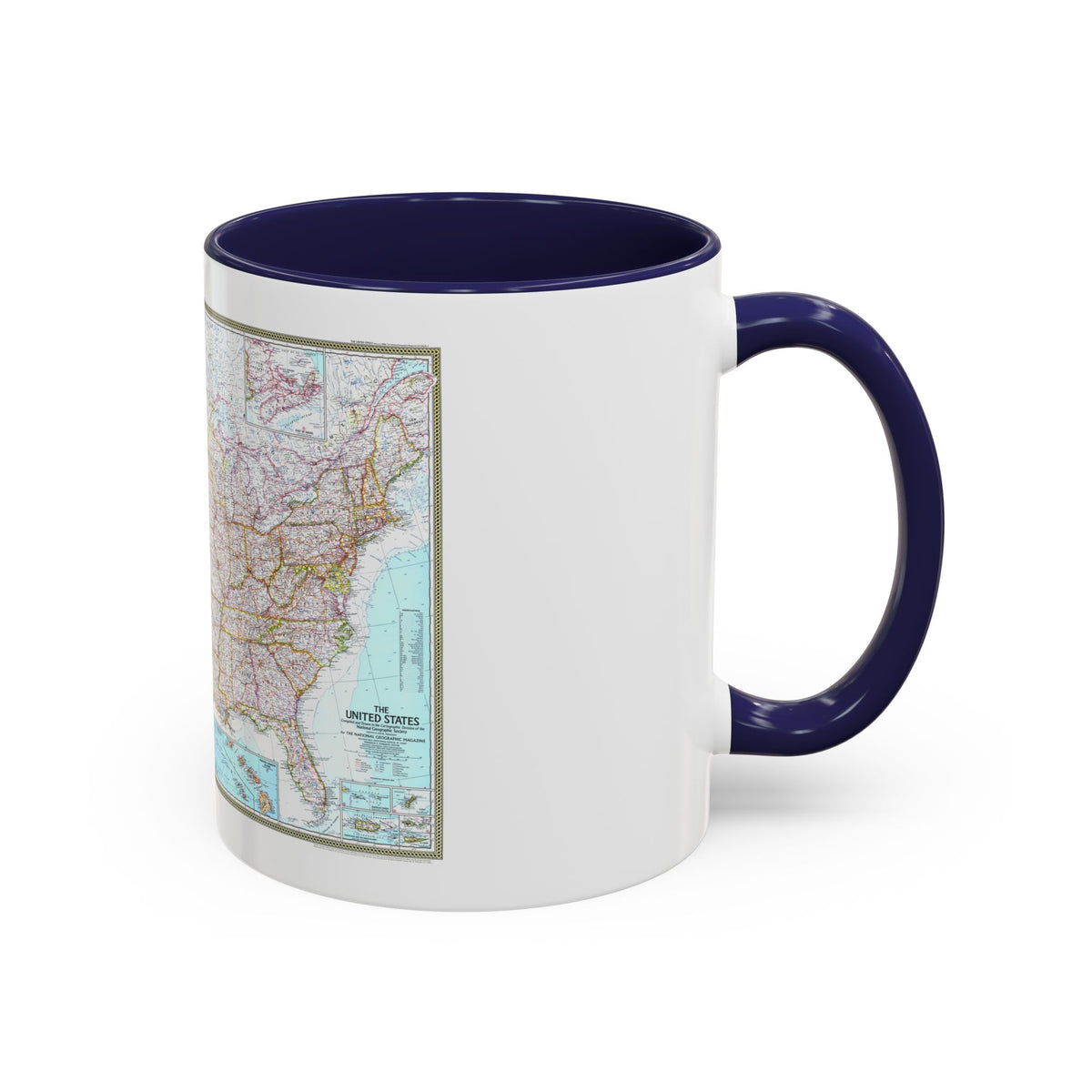USA - The United States (1968) (Map) Accent Coffee Mug