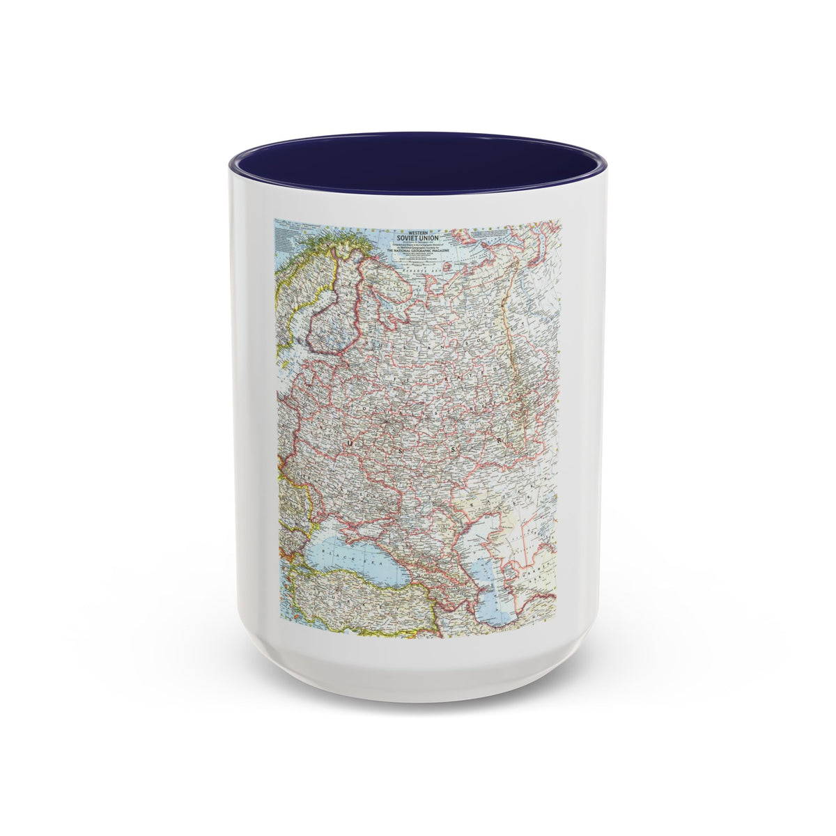 Russia - Western Soviet Union (1959) (Map) Accent Coffee Mug