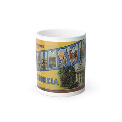 Greetings From Brunswick GA (Greeting Postcards) Color Changing Mug 11oz