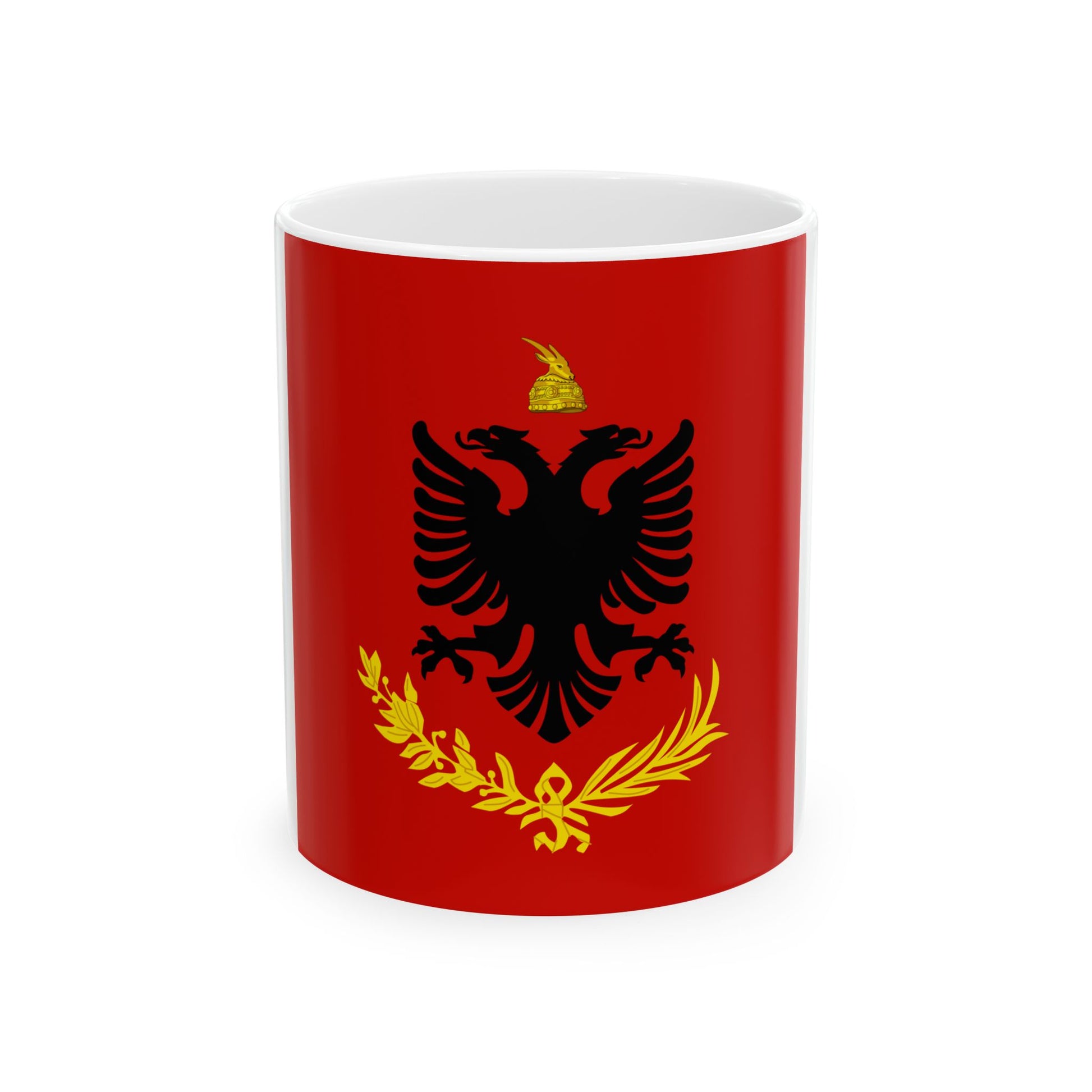 Flag variation of the Albanian Royal Army - White Coffee Mug-11oz-Go Mug Yourself