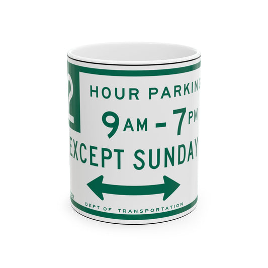 NYCDOT R7-182R (New York) (Road Sign) White Coffee Mug