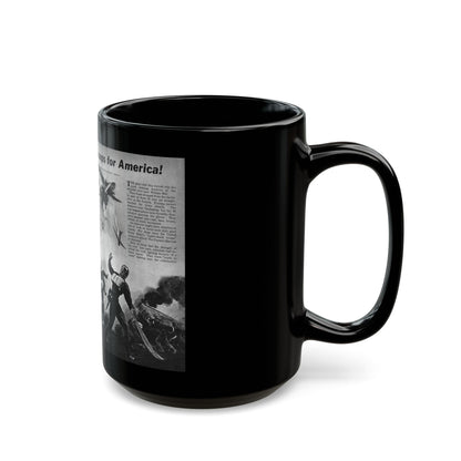 Captain Marvel Troops for America, Mechanix Illustrated, December 1941 - Black Coffee Mug-Go Mug Yourself