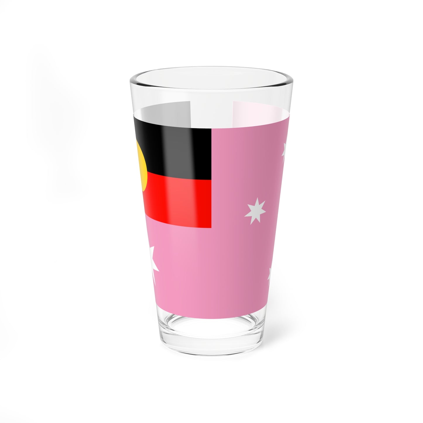 Australian Gay Pride Flag with Aboriginal Flag (Australia) Pint Glass 16oz