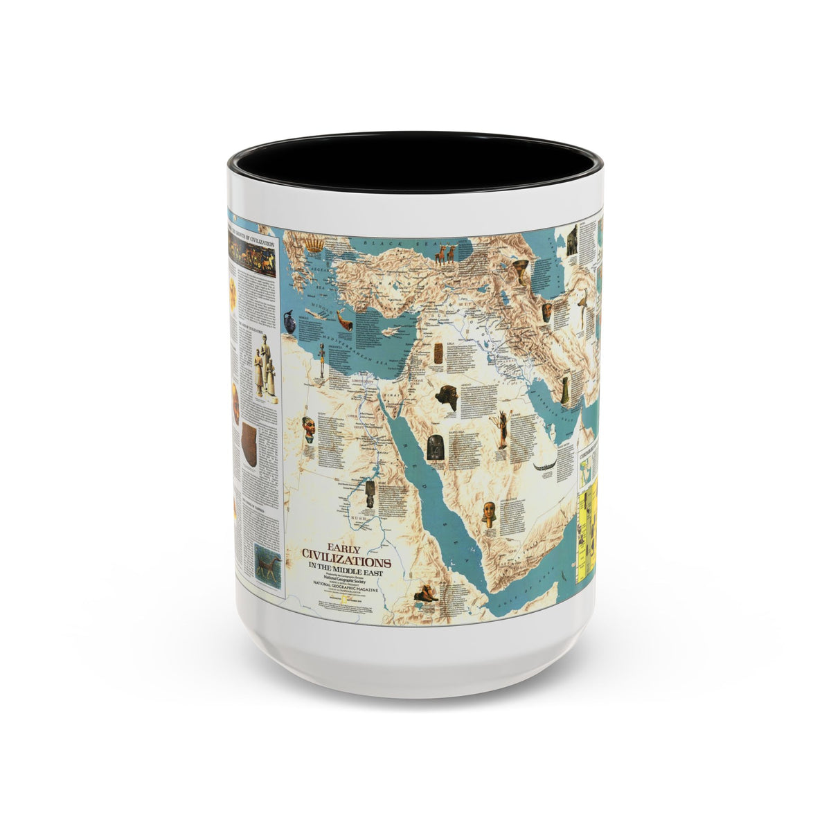 Middle East - Early Civilizations (1978) (Map) Accent Coffee Mug