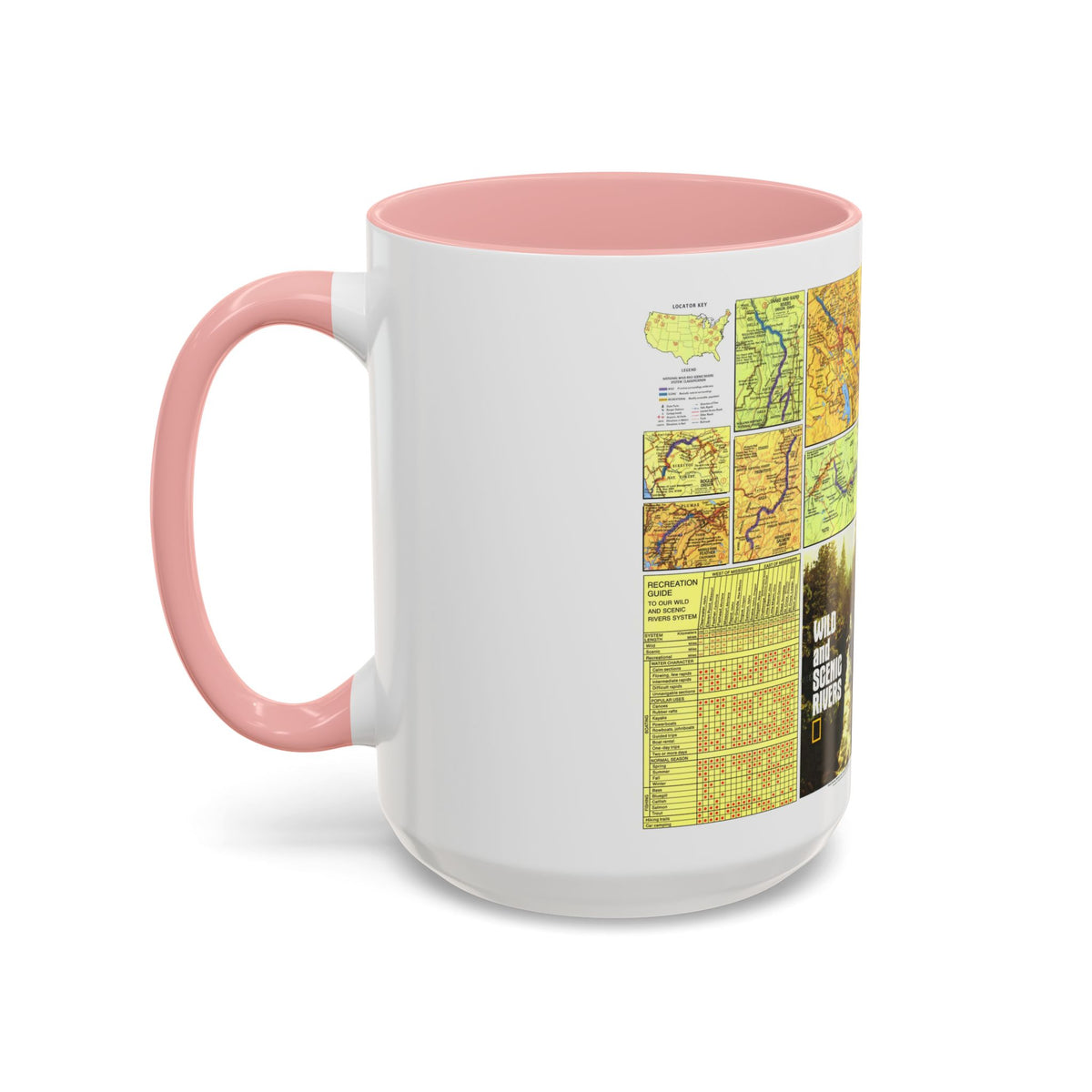USA - Wild and Scenic Rivers 2 (1977) (Map) Accent Coffee Mug