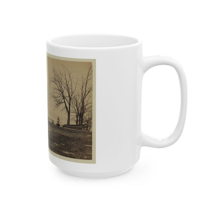Workers Constructing A Wood Building (U.S. Civil War) White Coffee Mug