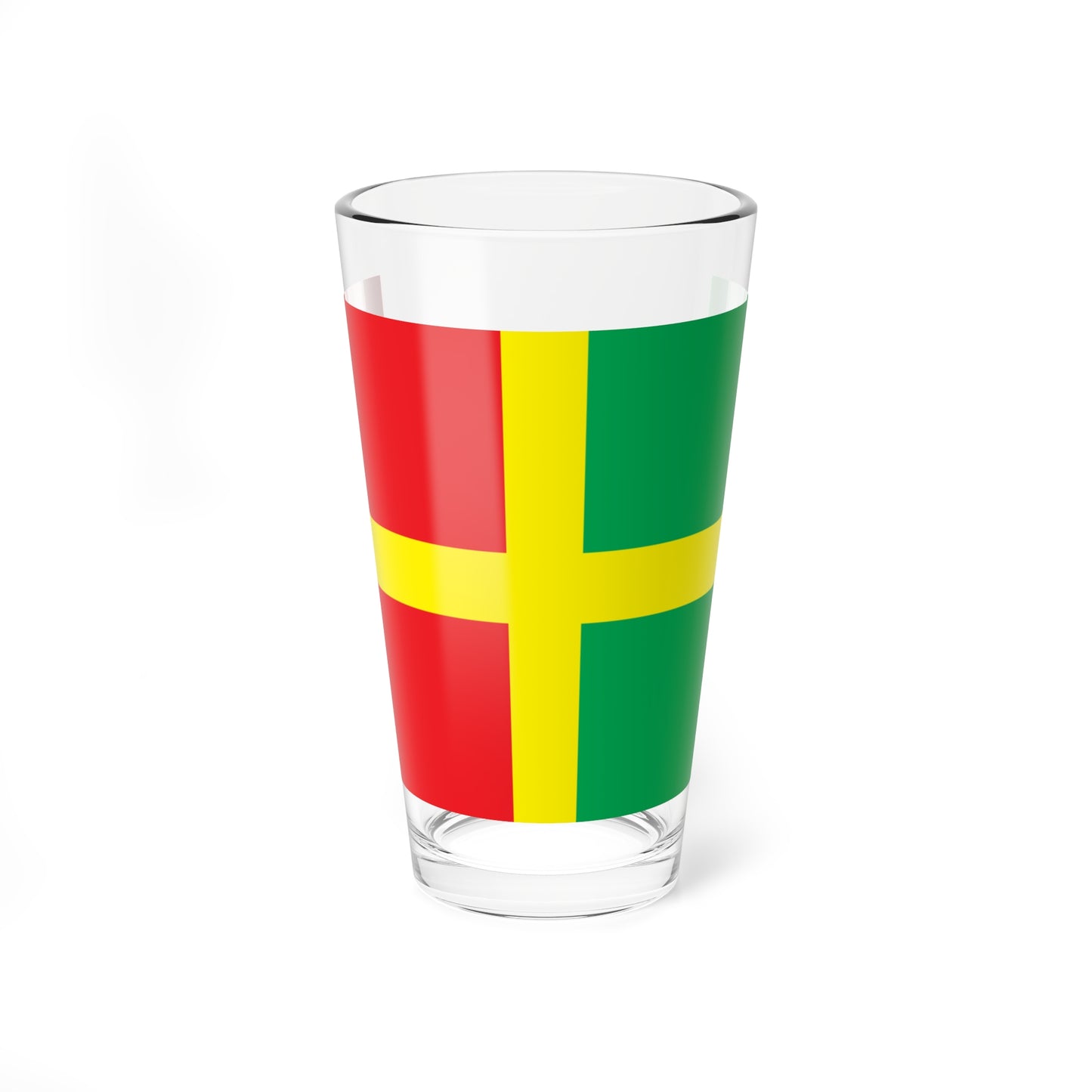 Flag of Romanivskiy Raion in Zhytomyr Oblast (Ukraine) Pint Glass 16oz