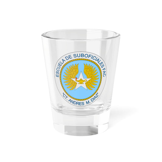 Escudo Escuela de Suboficiales FAC CTAMD (Colombia) (Coat of Arms) Shot Glass 1.5oz