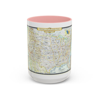 USA - An Historical Map (1953) (Map) Accent Coffee Mug