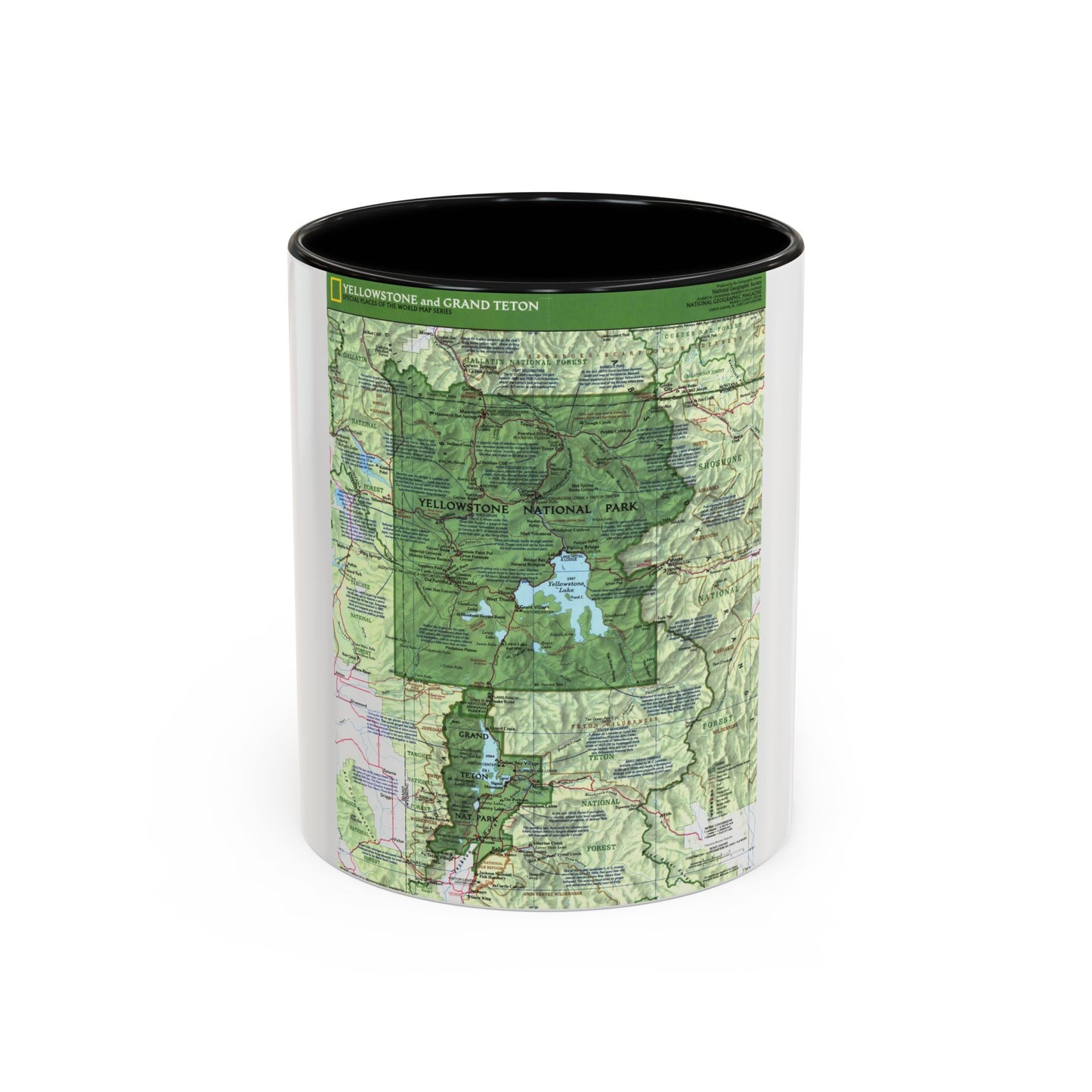 USA - Yellowstone and Grand Teton 1 1989) (Map) Accent Coffee Mug