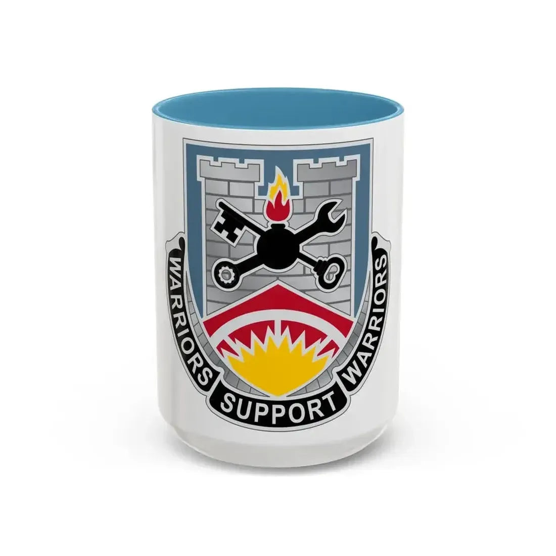 142d Engineer Battalion North Dakota National Guard (U.S. Army) Accent Coffee Mug 15oz Light Blue - Go Mug Yourself