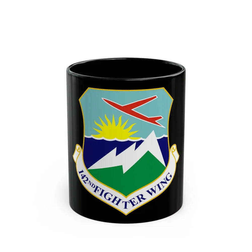 142nd Fighter Wing (U.S. Air Force) Black Coffee Mug-11oz-Go Mug Yourself