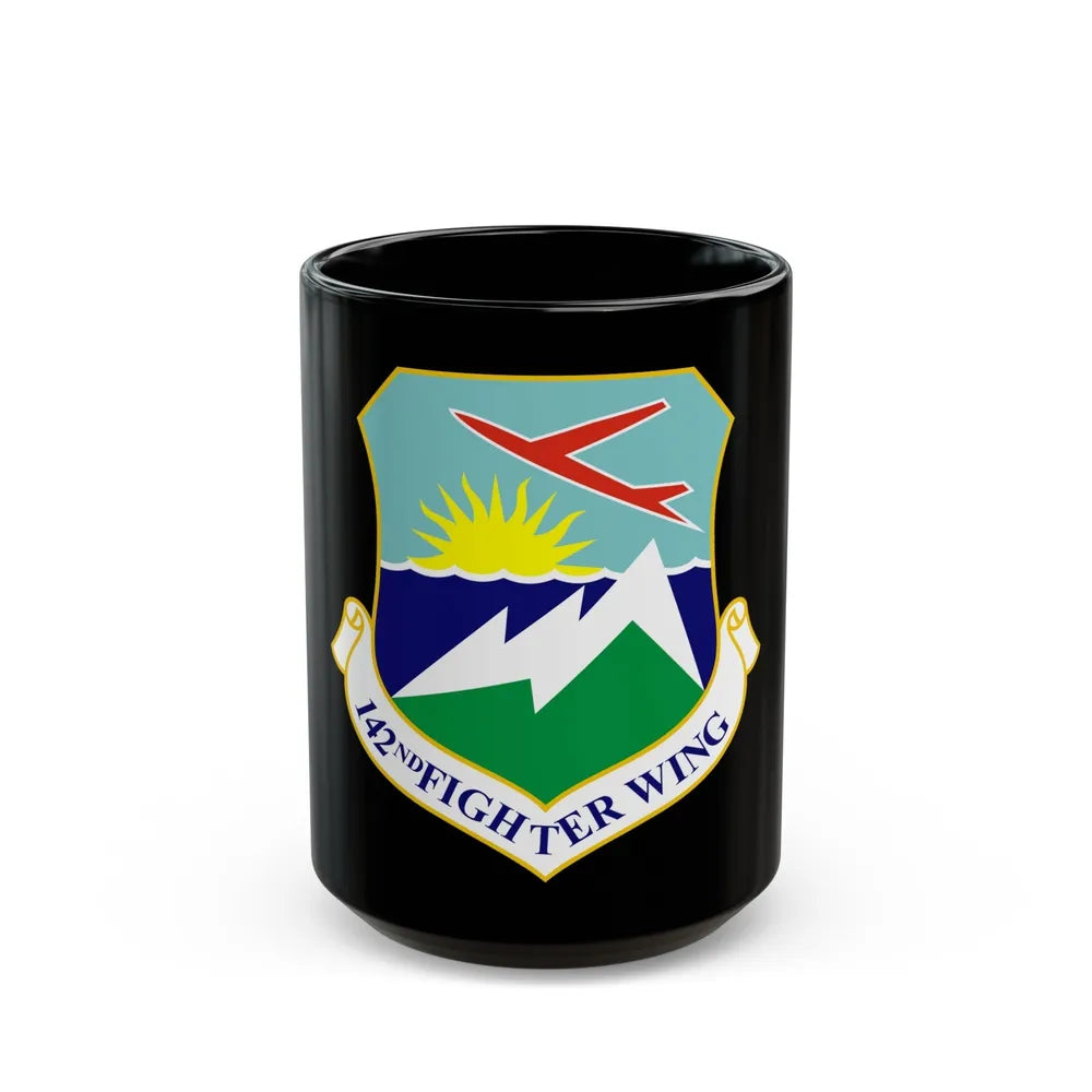 142nd Fighter Wing (U.S. Air Force) Black Coffee Mug-15oz-Go Mug Yourself