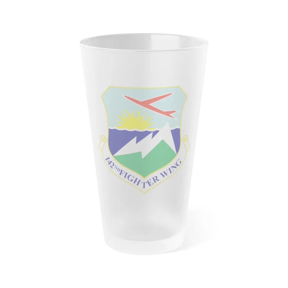 142nd Fighter Wing (U.S. Air Force) Frosted Pint Glass 16oz-16oz-Frosted-Go Mug Yourself