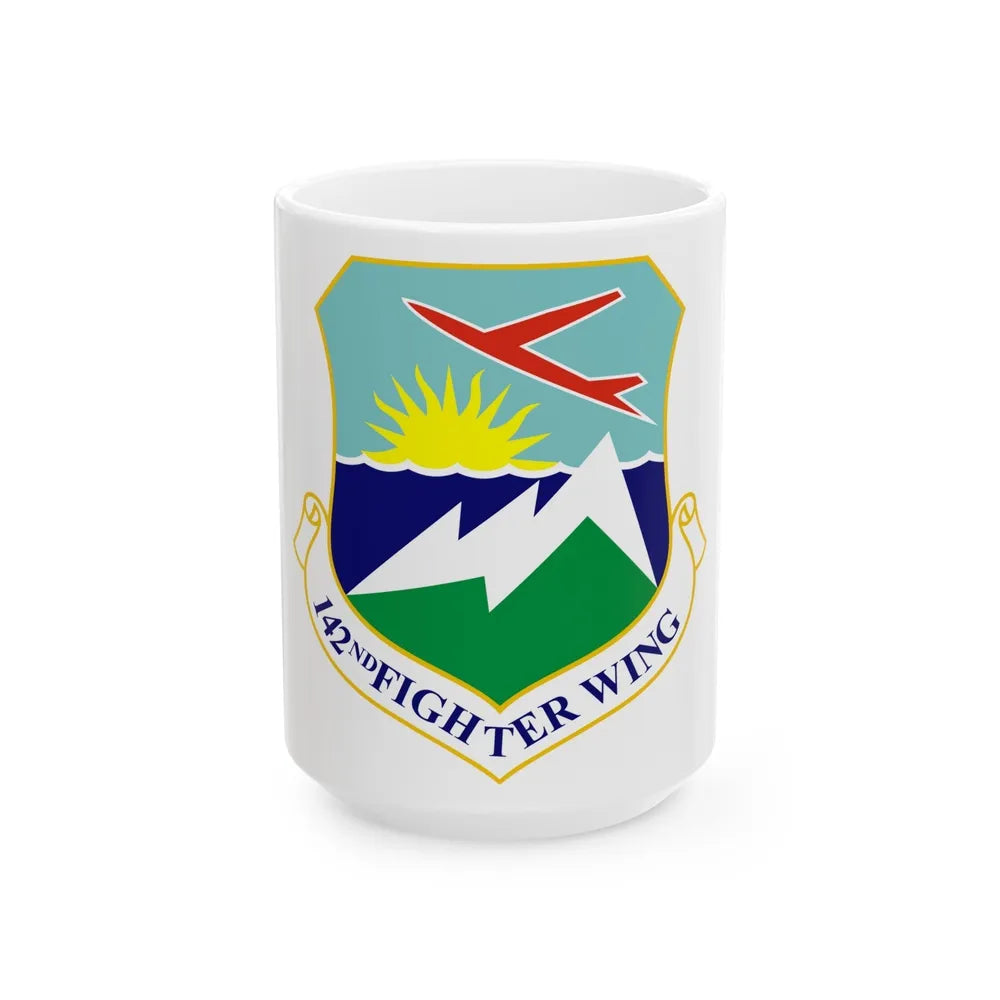 142nd Fighter Wing (U.S. Air Force) White Coffee Mug-15oz-Go Mug Yourself