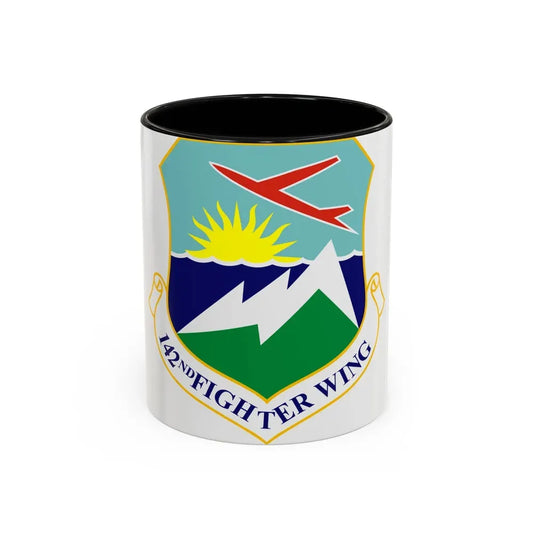 142nd Fighter Wing (U.S. Air Force) Accent Coffee Mug 11oz Black - Go Mug Yourself