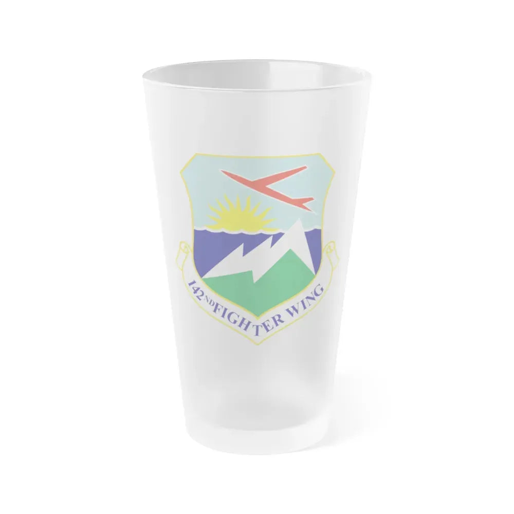 142nd Fighter Wing (U.S. Air Force) Frosted Pint Glass 16oz 16oz Frosted - Go Mug Yourself