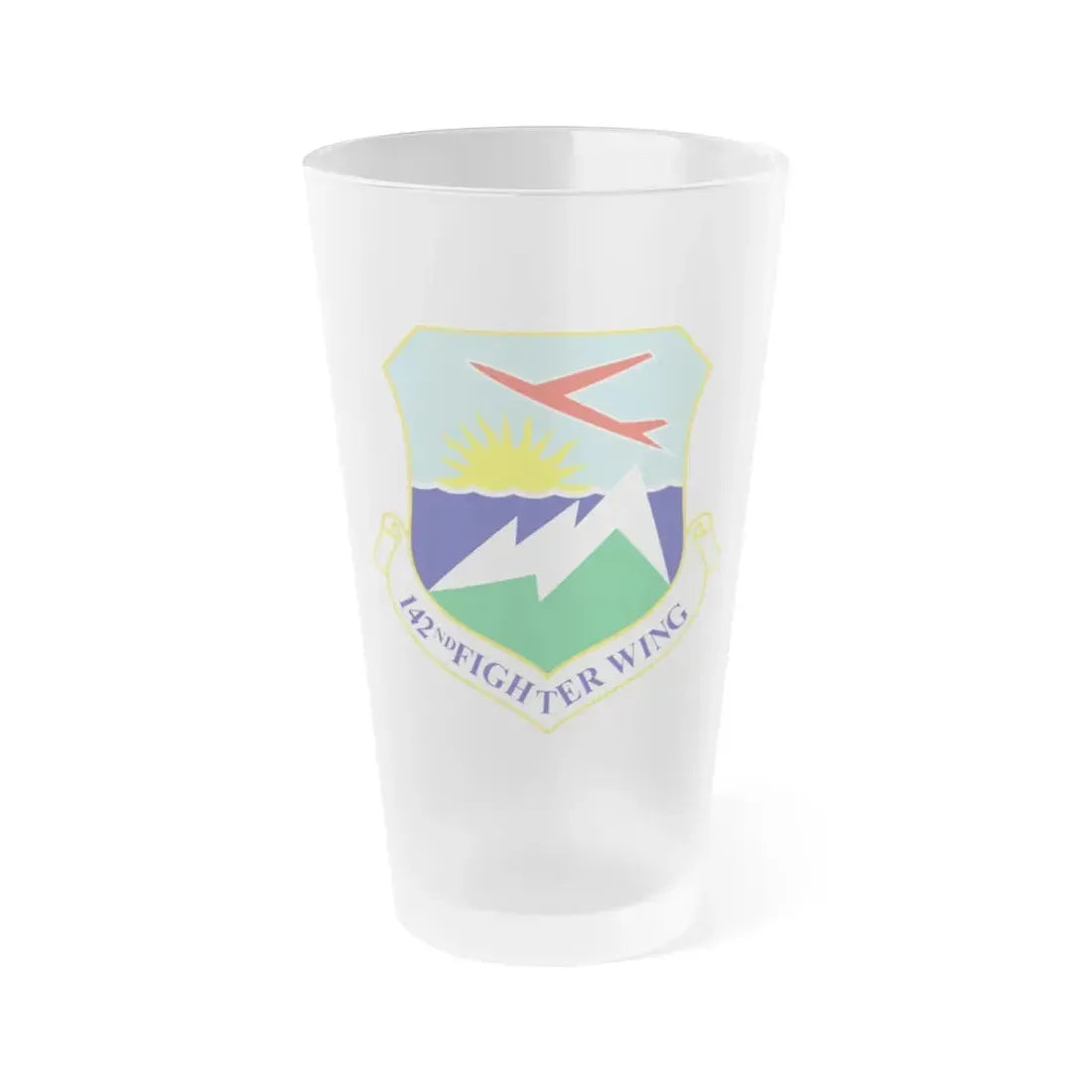 142nd Fighter Wing (U.S. Air Force) Frosted Pint Glass 16oz 16oz Frosted - Go Mug Yourself