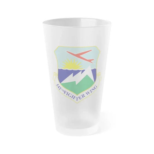 142nd Fighter Wing (U.S. Air Force) Frosted Pint Glass 16oz 16oz Frosted - Go Mug Yourself