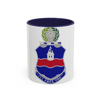 142nd Infantry Regiment (U.S. Army) Accent Coffee Mug-11oz-Navy-Go Mug Yourself