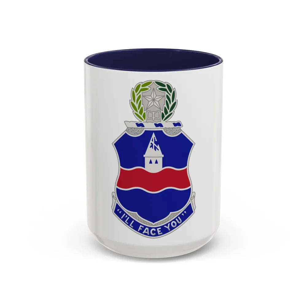 142nd Infantry Regiment (U.S. Army) Accent Coffee Mug-15oz-Navy-Go Mug Yourself