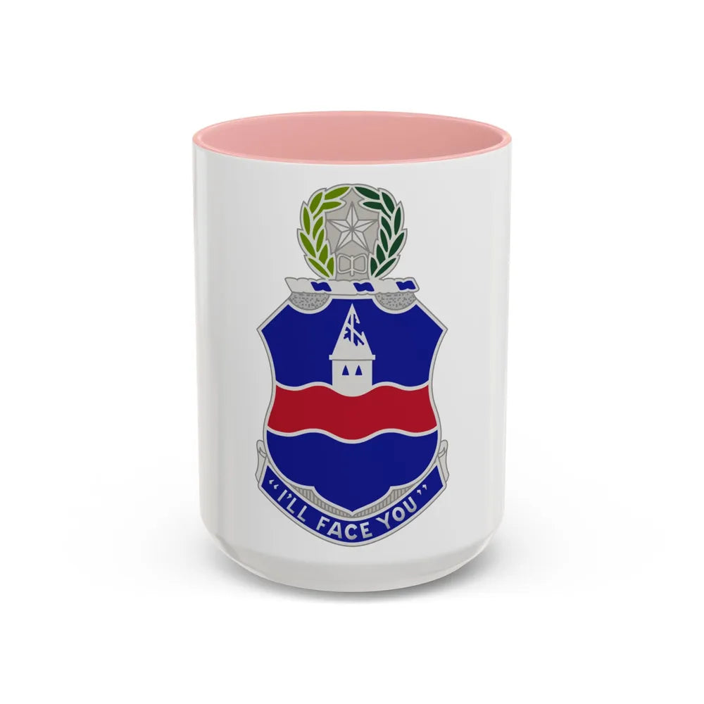 142nd Infantry Regiment (U.S. Army) Accent Coffee Mug-15oz-Pink-Go Mug Yourself