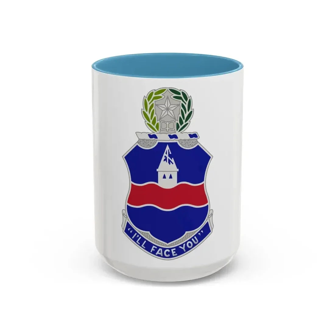 142nd Infantry Regiment (U.S. Army) Accent Coffee Mug 15oz Light Blue - Go Mug Yourself