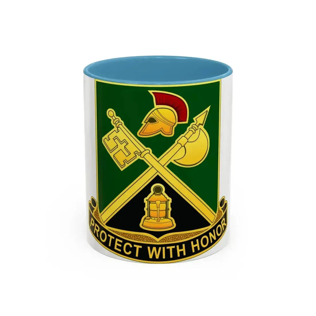 143 Military Police Battalion CAANG (U.S. Army) Accent Coffee Mug 11oz Light Blue - Go Mug Yourself