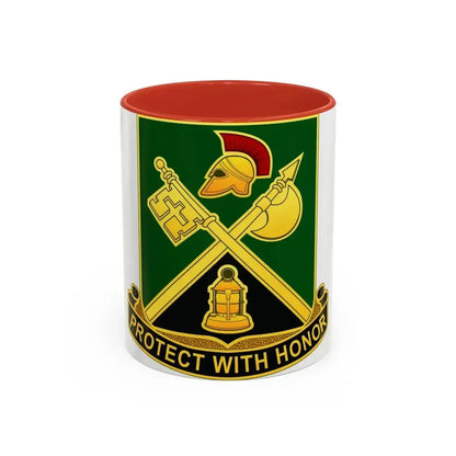 143 Military Police Battalion CAANG (U.S. Army) Accent Coffee Mug 11oz Red - Go Mug Yourself