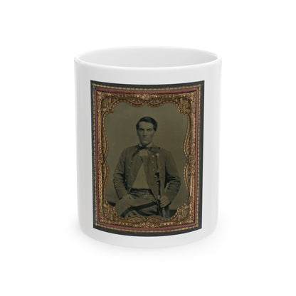 Major Charles Jones Green Of Co. A, 47th Virginia Infantry Regiment, In Uniform With Carved Cane (U.S. Civil War) White Coffee Mug