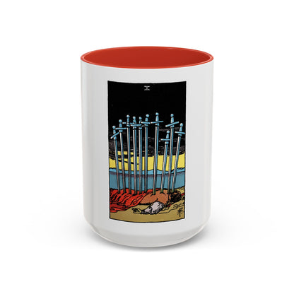 The 10 of Swords (Tarot Card) Accent Coffee Mug