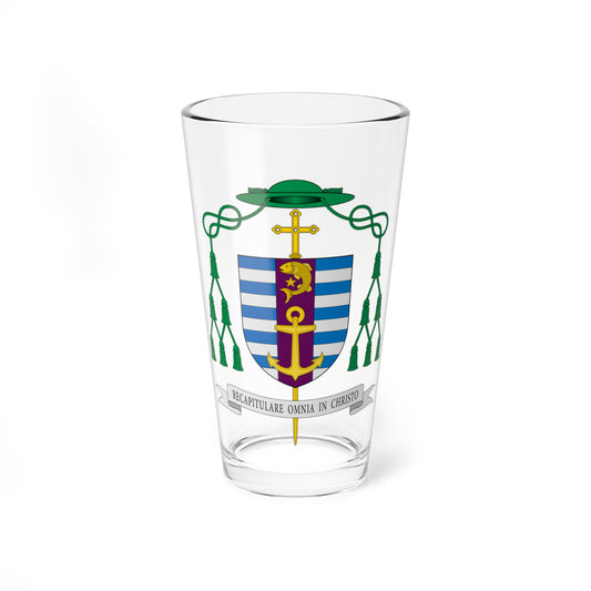 Escudo de Edmilson Tadeu Canavarros dos Santos (Spain) (Coat of Arms) Pint Glass 16oz