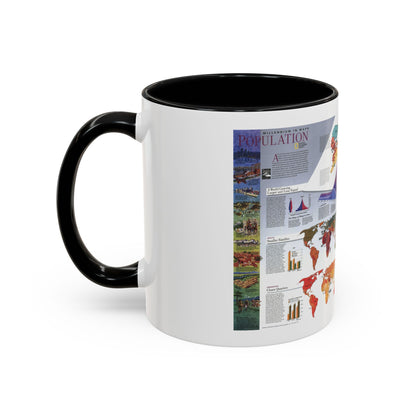 World Map - Population (1998) (Map) Accent Coffee Mug