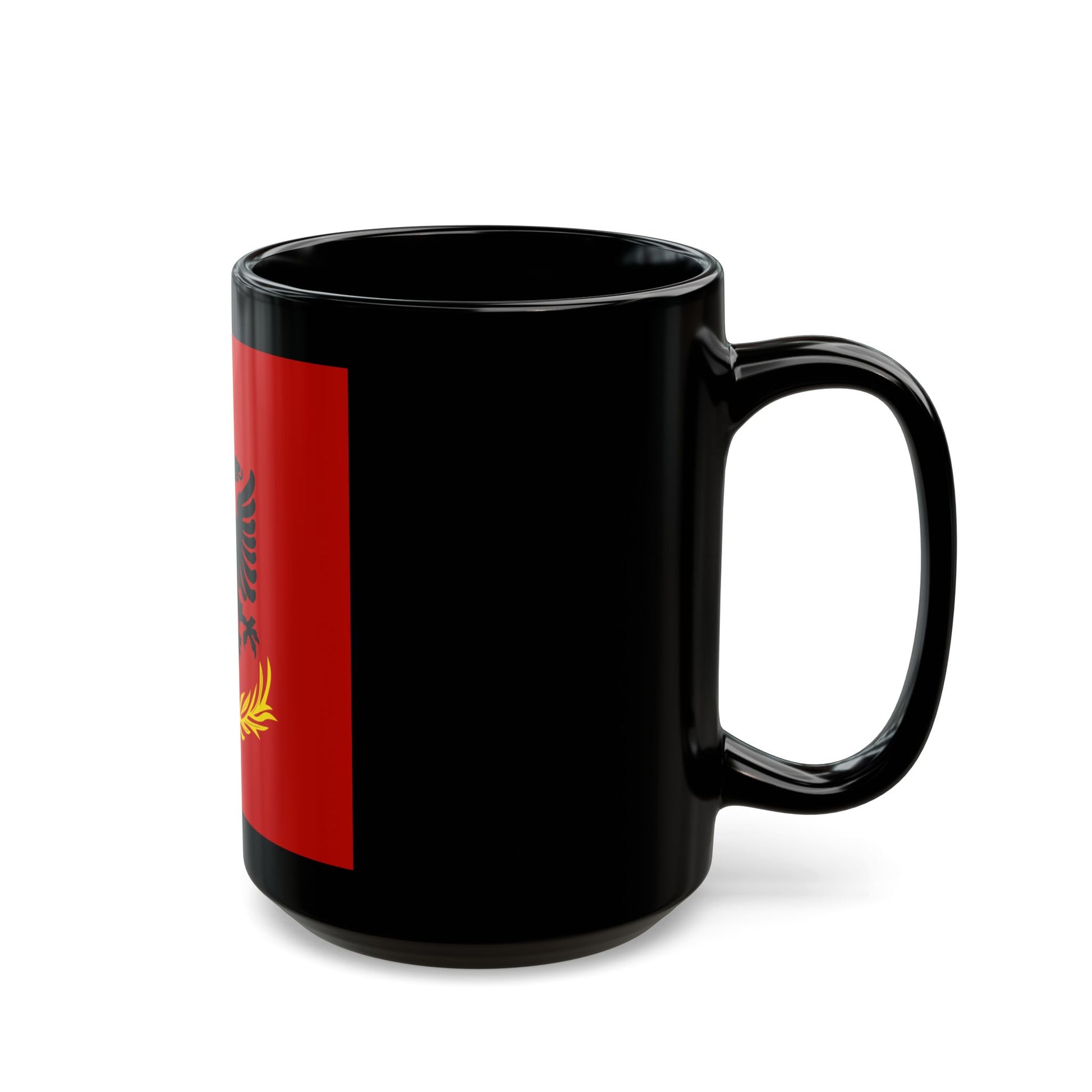 Flag variation of the Albanian Royal Army - Black Coffee Mug-Go Mug Yourself