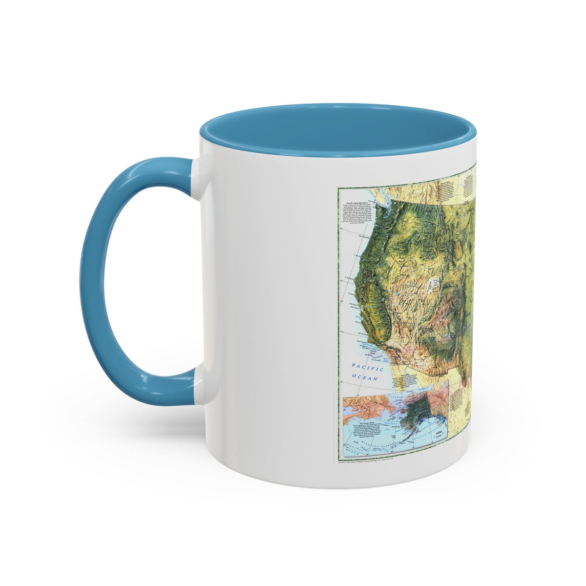 USA - The Physical Landscape (1996) (Map) Accent Coffee Mug