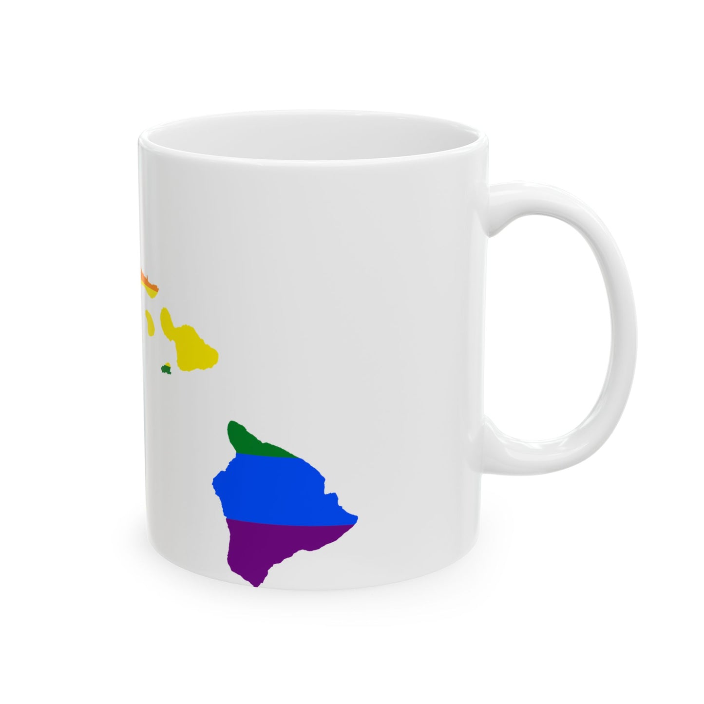 LGBT flag map of Hawaii (United States) White Coffee Mug