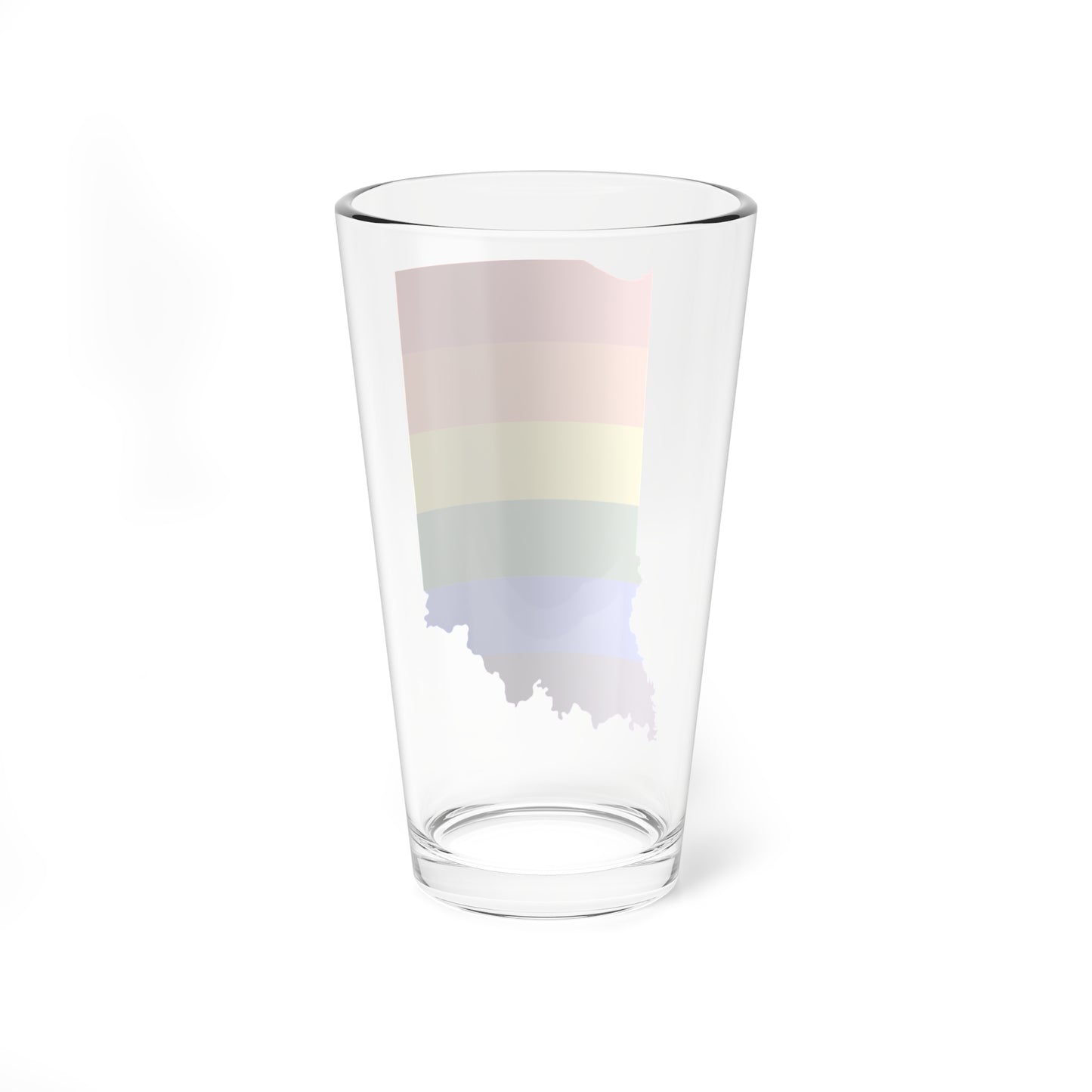 LGBT flag map of Indiana (United States) Pint Glass 16oz