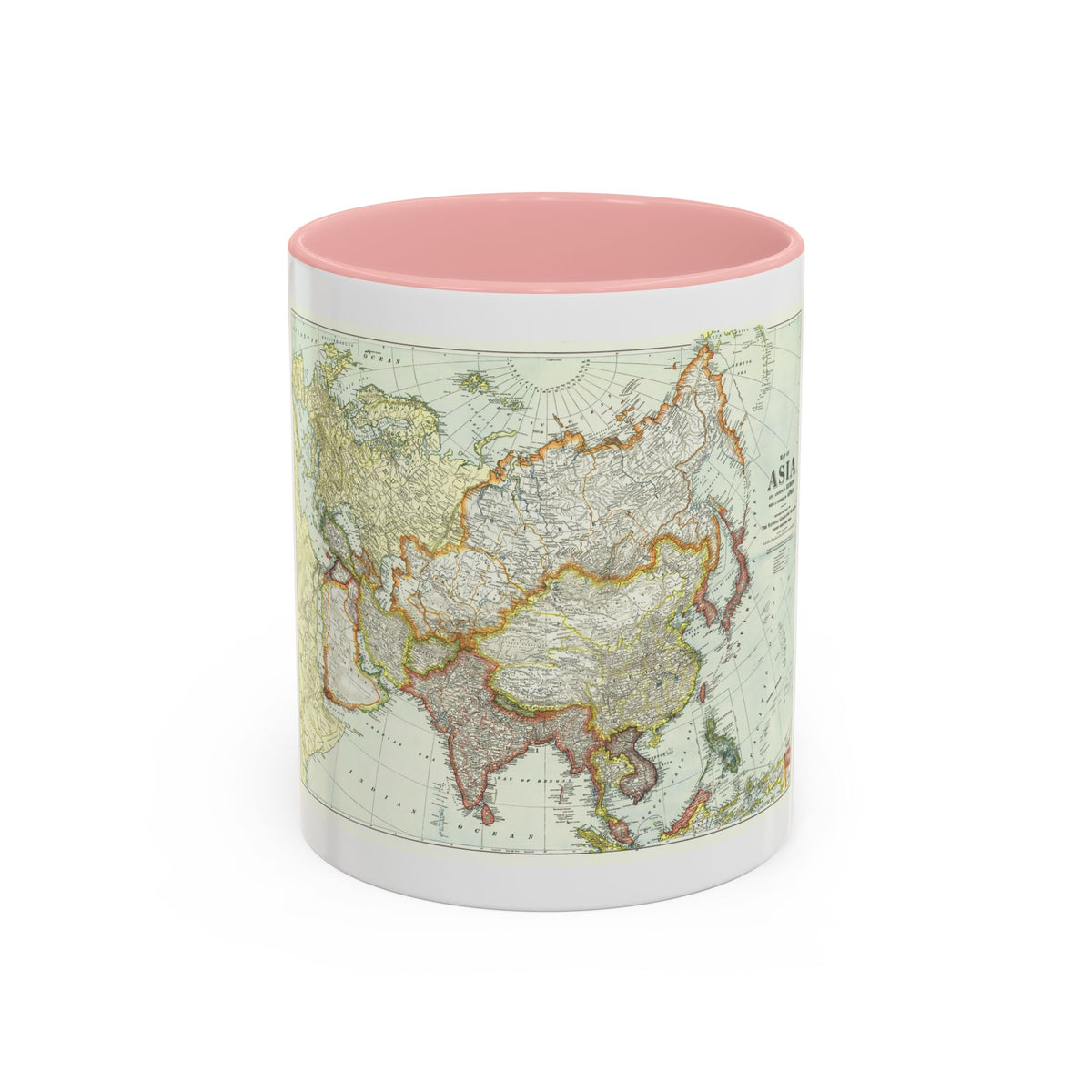 Asia and Adjoining Europe (1921) (Map) Accent Coffee Mug