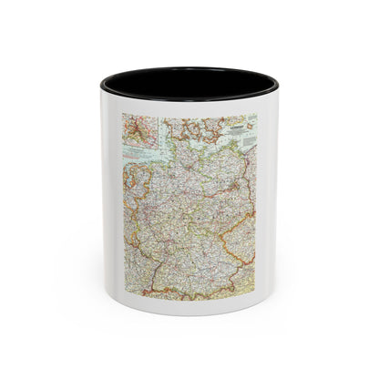 Mid-century political map of Germany in pale cream, with a Berlin inset, road lines and border zones.