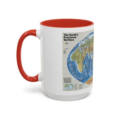 World Map - Tectonic Plates (1999) (Map) Accent Coffee Mug