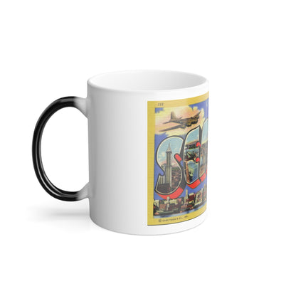 Greetings from Seattle Washington (Greeting Postcards) Color Changing Mug 11oz