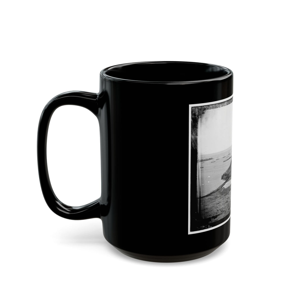 Aquia Creek Landing, Virginia. Distant View Of Federal Supply Depot (U.S. Civil War) Black Coffee Mug