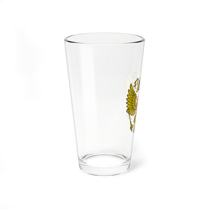 Silhouette - black - Coat of Arms of the Russian Federation (Russia) (Coat of Arms) Pint Glass 16oz