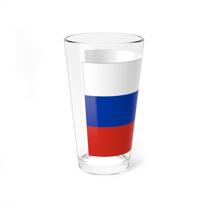 Flag of Russia with border (Russia) Pint Glass 16oz